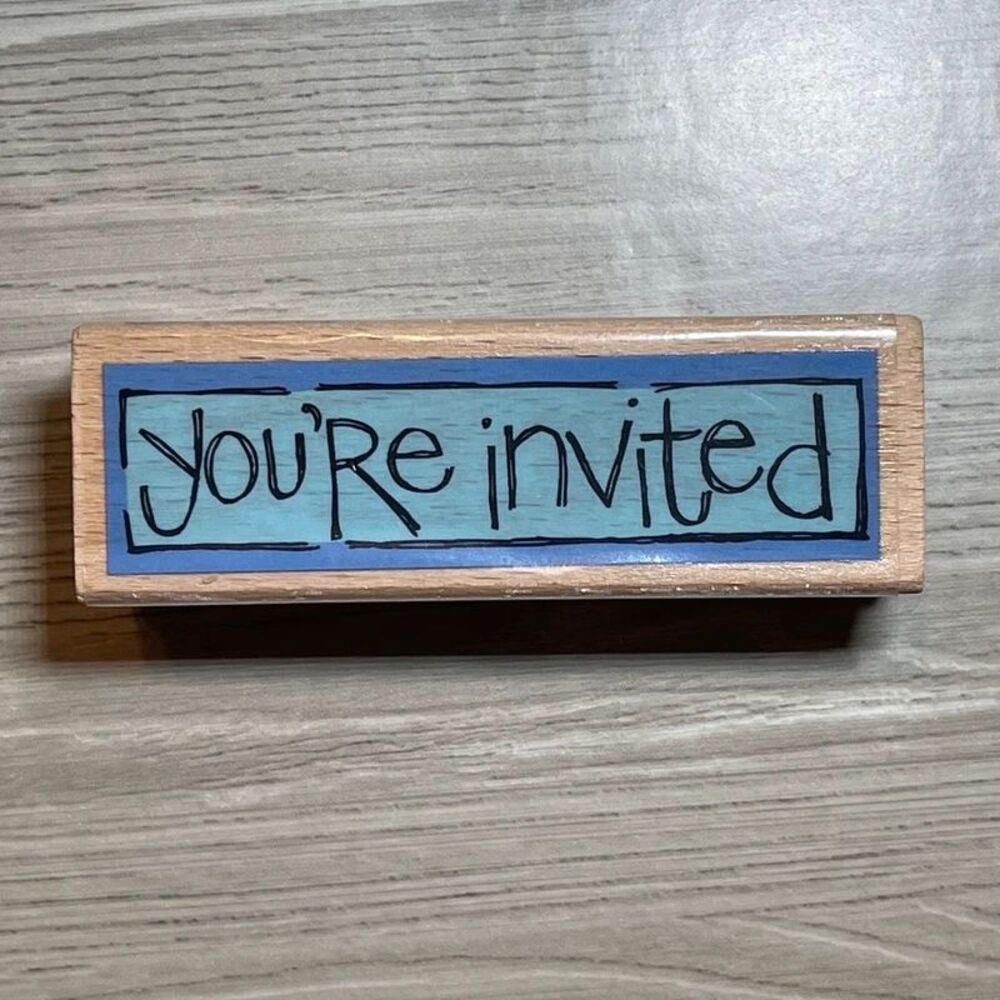 Kolette Hall Vintage You're Invited Rubber Stamp